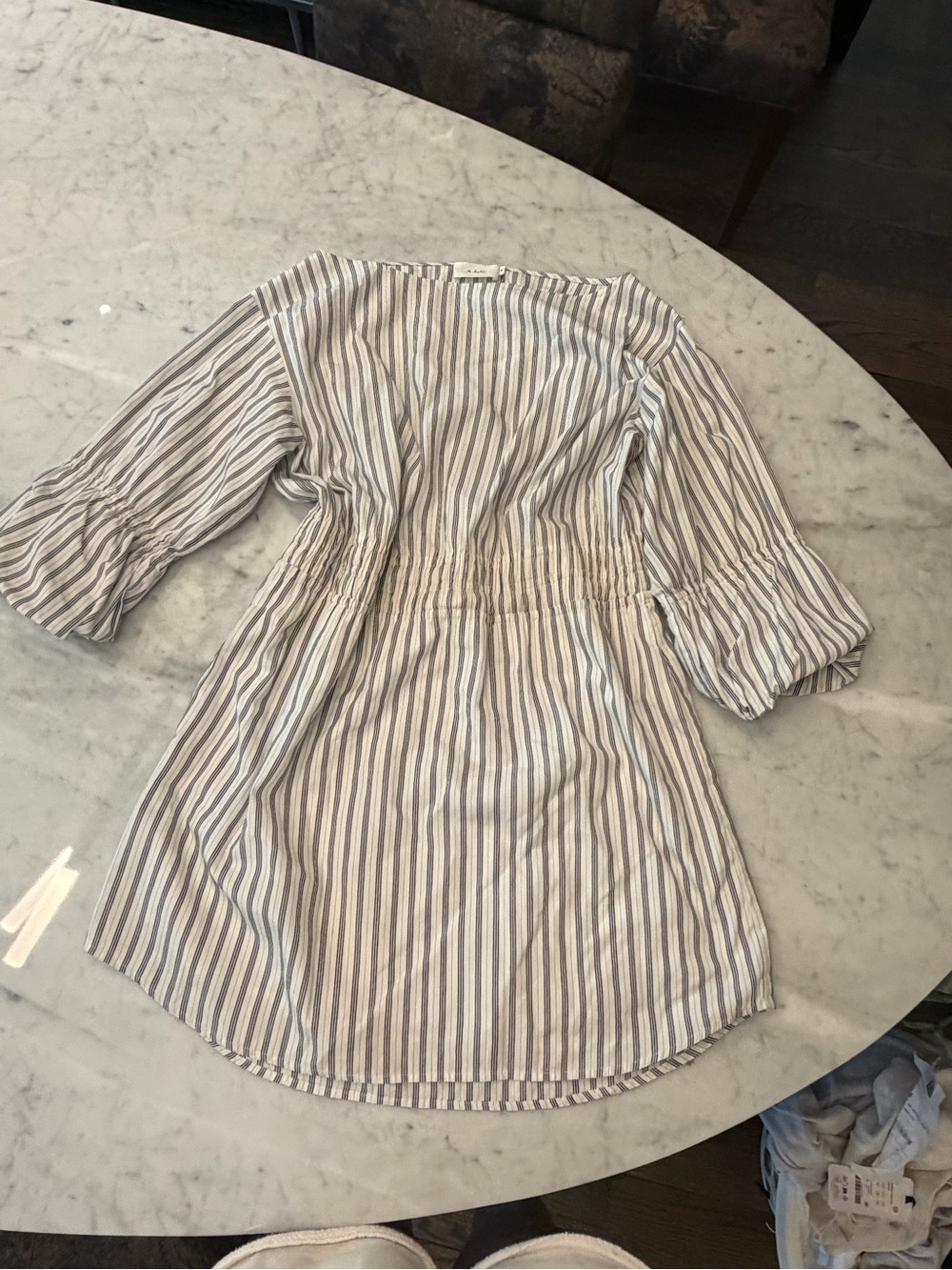 A.L.C. Striped Mini Dress in Blue & White
